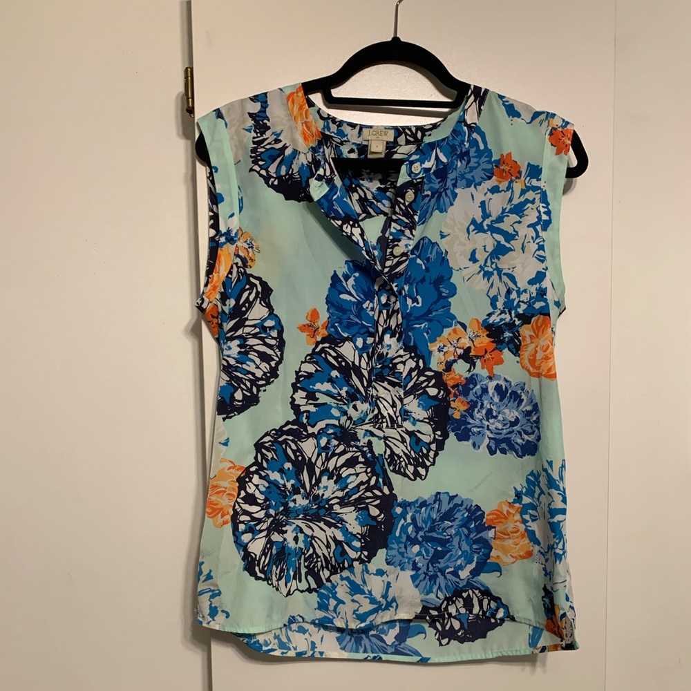 J Crew floral blouse top